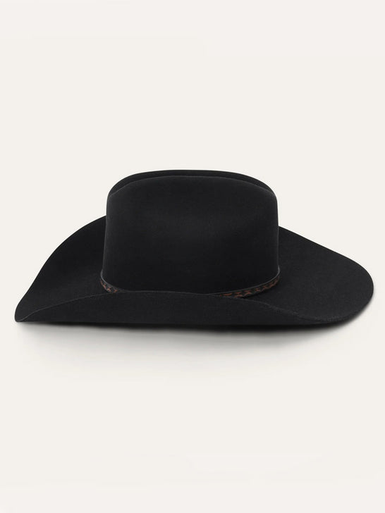 Stetson SFMEDL-724207 Medalist 5X Fur Wool Blend Cowboy Hat Black side view. If you need any assistance with this item or the purchase of this item please call us at five six one seven four eight eight eight zero one Monday through Saturday 10:00a.m EST to 8:00 p.m EST

