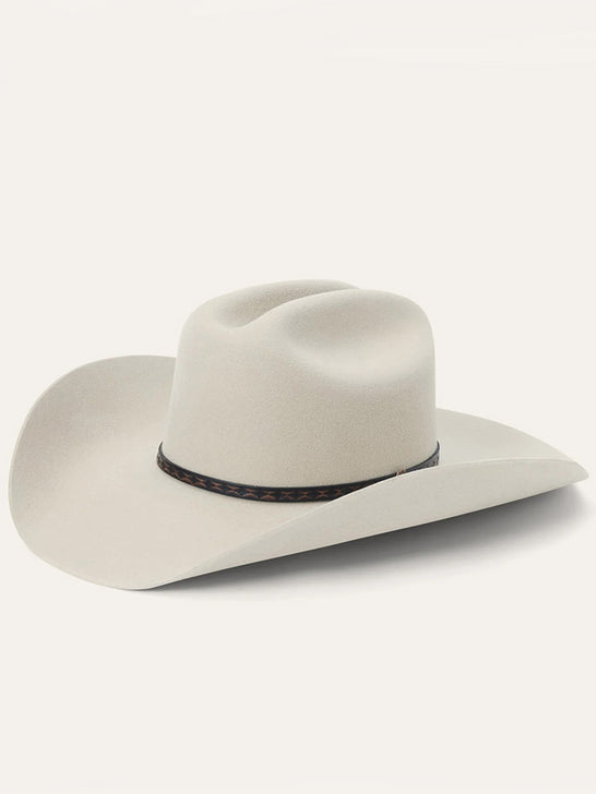 Stetson SFMEDL-724288 Medalist 5X Fur Wool Blend Hat Silver side / front view. If you need any assistance with this item or the purchase of this item please call us at five six one seven four eight eight eight zero one Monday through Saturday 10:00a.m EST to 8:00 p.m EST
