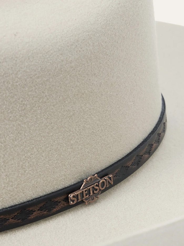 Stetson SFMEDL-724288 Medalist 5X Fur Wool Blend Hat Silver side / front view. If you need any assistance with this item or the purchase of this item please call us at five six one seven four eight eight eight zero one Monday through Saturday 10:00a.m EST to 8:00 p.m EST