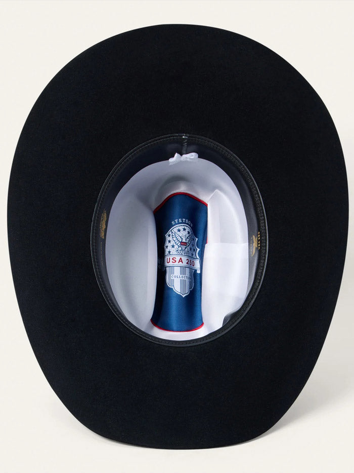 Stetson SFS250-754207 SKYLINE 6X USA 250 Edition Felt Hat Black side / front view. If you need any assistance with this item or the purchase of this item please call us at five six one seven four eight eight eight zero one Monday through Saturday 10:00a.m EST to 8:00 p.m EST 
