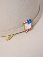 Stetson SFS250-754261 SKYLINE 6X USA 250 Edition Felt Hat Silverbelly flag close up. If you need any assistance with this item or the purchase of this item please call us at five six one seven four eight eight eight zero one Monday through Saturday 10:00a.m EST to 8:00 p.m EST