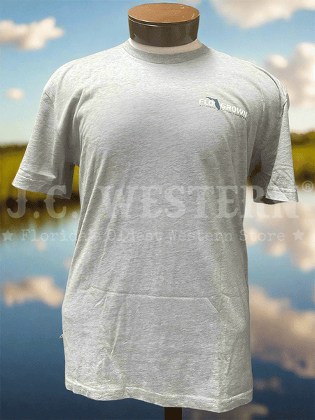 FloGrown FGM-1968 Mens Freshwater Fishing Tee Grey front view. If you need any assistance with this item or the purchase of this item please call us at five six one seven four eight eight eight zero one Monday through Saturday 10:00a.m EST to 8:00 p.m EST