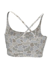 Local Girl Outfitters L5140002-FCW Womens LG Sports Bra Forest Camo Saltwater back view. If you need any assistance with this item or the purchase of this item please call us at five six one seven four eight eight eight zero one Monday through Saturday 10:00a.m EST to 8:00 p.m EST