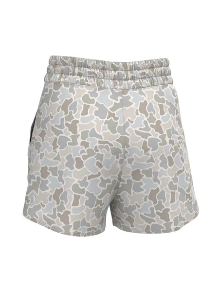 Local Girl Outfitters L5160000-FCW Womens LG High-Waisted Volley Shorts Forest Camo Saltwater back view. If you need any assistance with this item or the purchase of this item please call us at five six one seven four eight eight eight zero one Monday through Saturday 10:00a.m EST to 8:00 p.m EST