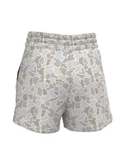 Local Girl Outfitters L5160000-FCW Womens LG High-Waisted Volley Shorts Forest Camo Saltwater back view. If you need any assistance with this item or the purchase of this item please call us at five six one seven four eight eight eight zero one Monday through Saturday 10:00a.m EST to 8:00 p.m EST