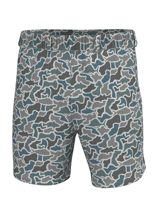 Local Boy Outfitters L1600002-FCM Mens Volley Shorts Fish Camo front view. If you need any assistance with this item or the purchase of this item please call us at five six one seven four eight eight eight zero one Monday through Saturday 10:00a.m EST to 8:00 p.m EST