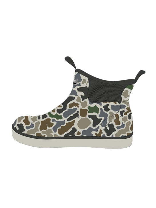 Local Boy Outfitters L2300000-LCF Mens Ankle Rubber Boots Localflage side view. If you need any assistance with this item or the purchase of this item please call us at five six one seven four eight eight eight zero one Monday through Saturday 10:00a.m EST to 8:00 p.m EST