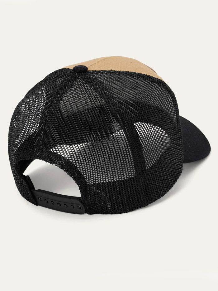 Stetson SCLLSC-0029 Longhorn Patch Trucker Cap Tan Black front view. If you need any assistance with this item or the purchase of this item please call us at five six one seven four eight eight eight zero one Monday through Saturday 10:00a.m EST to 8:00 p.m EST