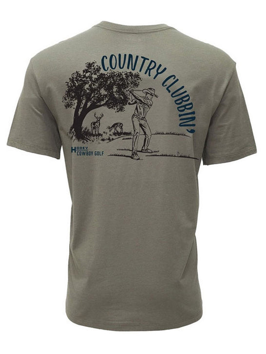 Hooey HT1906OL Country Clubbin T-Shirt Olive Green back view. If you need any assistance with this item or the purchase of this item please call us at five six one seven four eight eight eight zero one Monday through Saturday 10:00a.m EST to 8:00 p.m EST