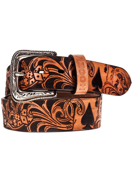 Hooey HMBLT068 Mens Gambler Vegas Filigree Brown And Black front view. If you need any assistance with this item or the purchase of this item please call us at five six one seven four eight eight eight zero one Monday through Saturday 10:00a.m EST to 8:00 p.m EST