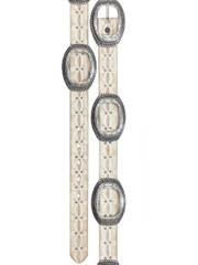 Wrangler 7909390 Womens Distressed Leather Belt Ivory alternate view.If you need any assistance with this item or the purchase of this item please call us at five six one seven four eight eight eight zero one Monday through Saturday 10:00a.m EST to 8:00 p.m EST