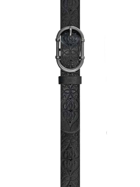 Cowgirls Rock 9664300-BK Womens Bridle Buffalo Leather Belt Black front view. If you need any assistance with this item or the purchase of this item please call us at five six one seven four eight eight eight zero one Monday through Saturday 10:00a.m EST to 8:00 p.m EST
