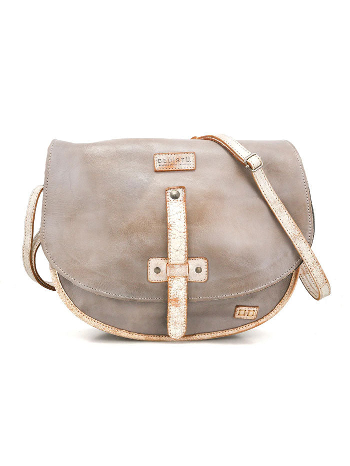 Bed Stu A621043-IRSNLX-X Womens Sequoia Crossbody Handbag Icicle Rustic Nectar Lux front view. If you need any assistance with this item or the purchase of this item please call us at five six one seven four eight eight eight zero one Monday through Saturday 10:00a.m EST to 8:00 p.m EST
