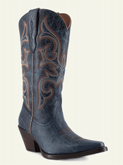 Buck & Brana TESSA Ladies Western Boots Petrol Blue side / front view. If you need any assistance with this item or the purchase of this item please call us at five six one seven four eight eight eight zero one Monday through Saturday 10:00a.m EST to 8:00 p.m EST