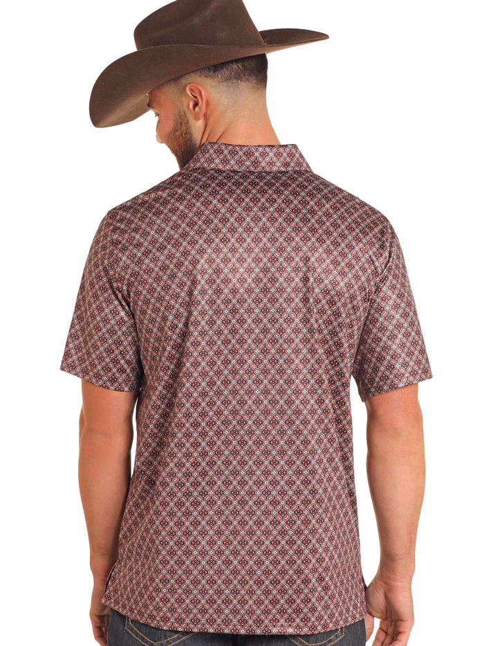 Panhandle TM51T04915 Mens Performance Snap Polo Burgundy front view. If you need any assistance with this item or the purchase of this item please call us at five six one seven four eight eight eight zero one Monday through Saturday 10:00a.m EST to 8:00 p.m EST