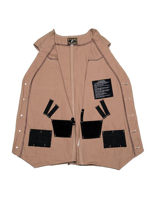 Wyoming Traders CCV-TAN Mens Texas Concealed Carry Canvas Vest Tan inside view. If you need any assistance with this item or the purchase of this item please call us at five six one seven four eight eight eight zero one Monday through Saturday 10:00a.m EST to 8:00 p.m EST