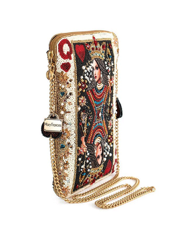 Mary Frances MINI S002-411 THE QUEEN Mini Crossbody Handbag front view.If you need any assistance with this item or the purchase of this item please call us at five six one seven four eight eight eight zero one Monday through Saturday 10:00a.m EST to 8:00 p.m EST
