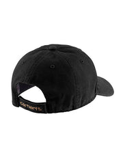 Carhartt 100289-001 Canvas Cap Black back / side view. If you need any assistance with this item or the purchase of this item please call us at five six one seven four eight eight eight zero one Monday through Saturday 10:00a.m EST to 8:00 p.m EST