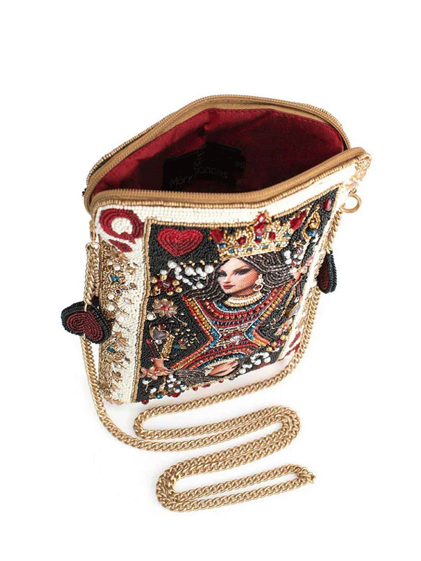 Mary Frances MINI S002-411 THE QUEEN Mini Crossbody Handbag front view.If you need any assistance with this item or the purchase of this item please call us at five six one seven four eight eight eight zero one Monday through Saturday 10:00a.m EST to 8:00 p.m EST
