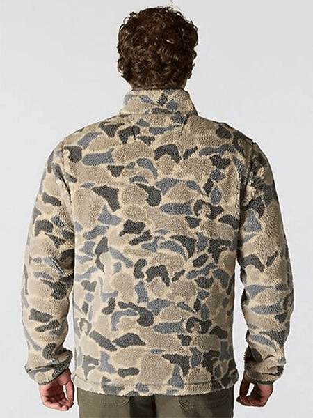 Carhartt 106443-GM5 Mens Loose Fit Fleece Pullover 2 Warmer Rating Khaki Vintage Camo back view. If you need any assistance with this item or the purchase of this item please call us at five six one seven four eight eight eight zero one Monday through Saturday 10:00a.m EST to 8:00 p.m EST