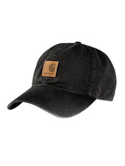 Carhartt 100289-001 Canvas Cap Black side / front view. If you need any assistance with this item or the purchase of this item please call us at five six one seven four eight eight eight zero one Monday through Saturday 10:00a.m EST to 8:00 p.m EST