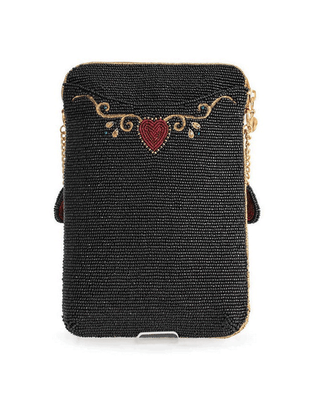 Mary Frances MINI S002-411 THE QUEEN Mini Crossbody Handbag back view. If you need any assistance with this item or the purchase of this item please call us at five six one seven four eight eight eight zero one Monday through Saturday 10:00a.m EST to 8:00 p.m EST

