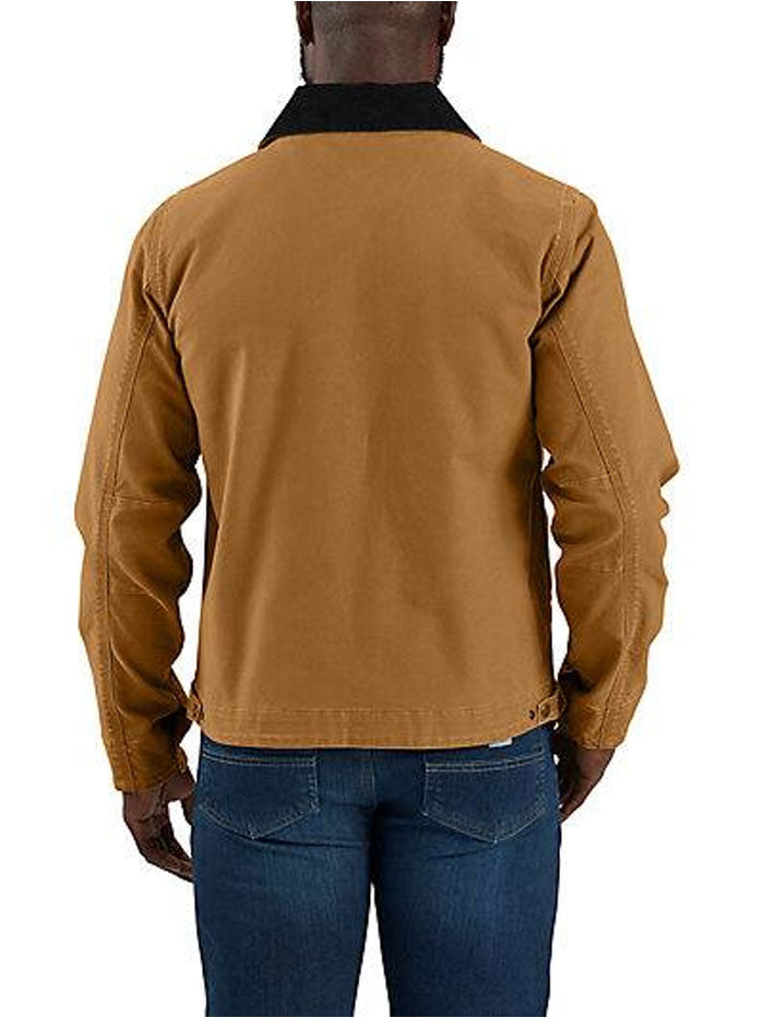 Carhartt 106234-BRN Mens Rugged Flex Relaxed Fit Duck Detroit Jacket Brown front view. If you need any assistance with this item or the purchase of this item please call us at five six one seven four eight eight eight zero one Monday through Saturday 10:00a.m EST to 8:00 p.m EST