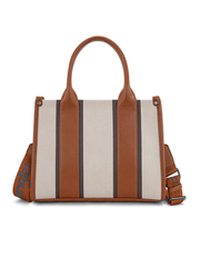 Wrangler WG208-8120SBR Womens Color Block Crossbody Tote Tan Brown back view. If you need any assistance with this item or the purchase of this item please call us at five six one seven four eight eight eight zero one Monday through Saturday 10:00a.m EST to 8:00 p.m EST