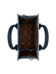 Wrangler WG2209-8120SJN Womens Aztec Pattern Dual Sided Print Tote Bag Blue Jean inside view. If you need any assistance with this item or the purchase of this item please call us at five six one seven four eight eight eight zero one Monday through Saturday 10:00a.m EST to 8:00 p.m EST
