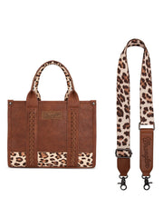 Wrangler WG102-8120SLP-BR Womens Leopard Print Concealed Carry Tote/Crossbody Bag Brown alternate view. If you need any assistance with this item or the purchase of this item please call us at five six one seven four eight eight eight zero one Monday through Saturday 10:00a.m EST to 8:00 p.m EST