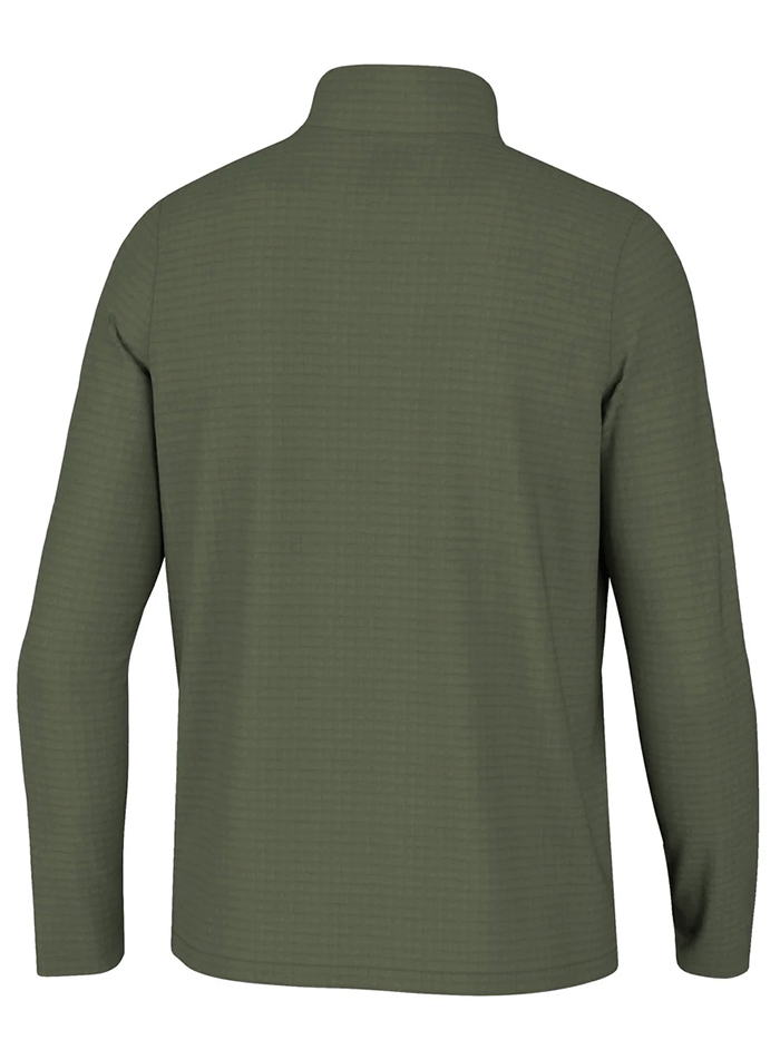 Local Boy Outfitters L1300048-OLGR Mens Wafle Half Zip Pullover Olive Green front view. If you need any assistance with this item or the purchase of this item please call us at five six one seven four eight eight eight zero one Monday through Saturday 10:00a.m EST to 8:00 p.m EST