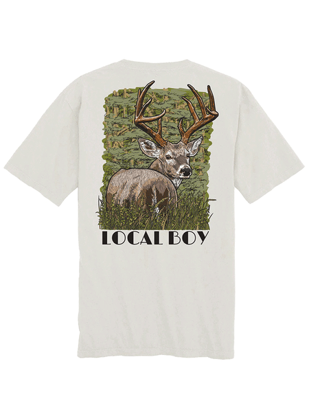 Local Boy Outfitters L1000656-SIL Mens Woodstalk Short Sleeve Tee Silver back view. If you need any assistance with this item or the purchase of this item please call us at five six one seven four eight eight eight zero one Monday through Saturday 10:00a.m EST to 8:00 p.m EST