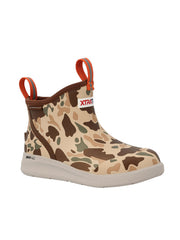 Xtratuf XKADSDCM Youth Sport Ankle Deck Boot Duck Camo front and side view. If you need any assistance with this item or the purchase of this item please call us at five six one seven four eight eight eight zero one Monday through Saturday 10:00a.m EST to 8:00 p.m EST
