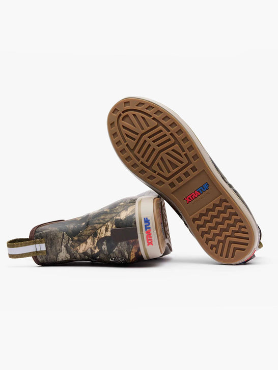 Xtratuf XMABMDNA Mens Ankle Deck Boot Mossy Oak Country DNA back and sole view. If you need any assistance with this item or the purchase of this item please call us at five six one seven four eight eight eight zero one Monday through Saturday 10:00a.m EST to 8:00 p.m EST