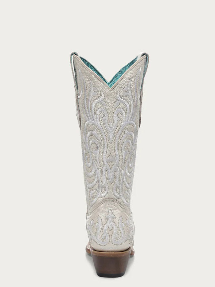 Corral Z5492 Ladies Embroidery Snip Toe Cowboy Boot White side / front view. If you need any assistance with this item or the purchase of this item please call us at five six one seven four eight eight eight zero one Monday through Saturday 10:00a.m EST to 8:00 p.m EST