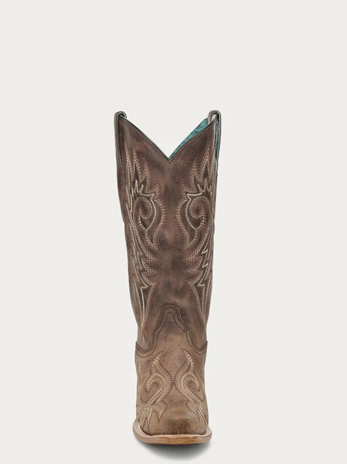 Corral Z5557 Ladies Flames Embroidery Cowboy Boot Brown side / front view pair. If you need any assistance with this item or the purchase of this item please call us at five six one seven four eight eight eight zero one Monday through Saturday 10:00a.m EST to 8:00 p.m EST