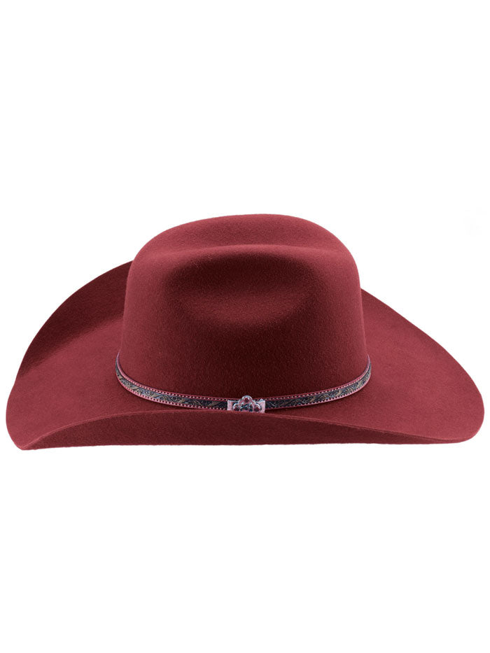 Bullhide LIFE WITH YOU 0870CR 4X Premium Wool Hat Carmine side / front view. If you need any assistance with this item or the purchase of this item please call us at five six one seven four eight eight eight zero one Monday through Saturday 10:00a.m EST to 8:00 p.m EST