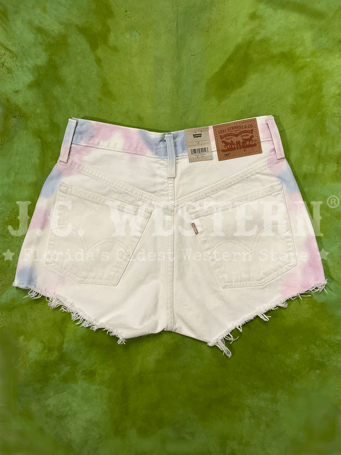 Levi's 563270332 Womens 501 Original Shorts White Tie Dye front view. If you need any assistance with this item or the purchase of this item please call us at five six one seven four eight eight eight zero one Monday through Saturday 10:00a.m EST to 8:00 p.m EST

 