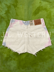 Levi's 563270332 Womens 501 Original Shorts White Tie Dye back view. If you need any assistance with this item or the purchase of this item please call us at five six one seven four eight eight eight zero one Monday through Saturday 10:00a.m EST to 8:00 p.m EST

