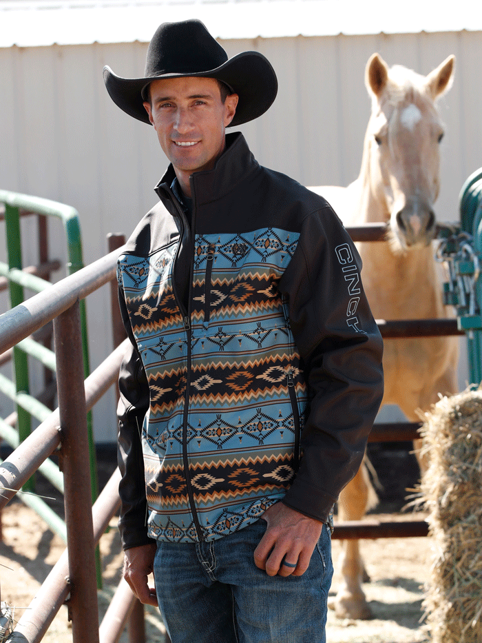 Cinch MWJ1583004 Mens Western Bonded Jacket Brown front and side view. If you need any assistance with this item or the purchase of this item please call us at five six one seven four eight eight eight zero one Monday through Saturday 10:00a.m EST to 8:00 p.m EST