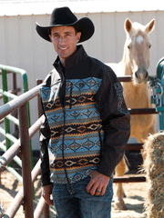 Cinch MWJ1583004 Mens Western Bonded Jacket Brown front view on model outdoors. If you need any assistance with this item or the purchase of this item please call us at five six one seven four eight eight eight zero one Monday through Saturday 10:00a.m EST to 8:00 p.m EST