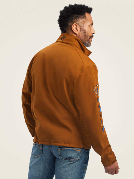 Ariat 10041612 Mens Logo 2.0 Softshell Jacket Chestnut back view. If you need any assistance with this item or the purchase of this item please call us at five six one seven four eight eight eight zero one Monday through Saturday 10:00a.m EST to 8:00 p.m EST