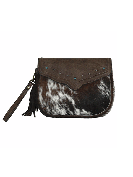 Tony Lama 2192810 Womens Brindle Hair On Wristlet Bag Brown front view. If you need any assistance with this item or the purchase of this item please call us at five six one seven four eight eight eight zero one Monday through Saturday 10:00a.m EST to 8:00 p.m EST