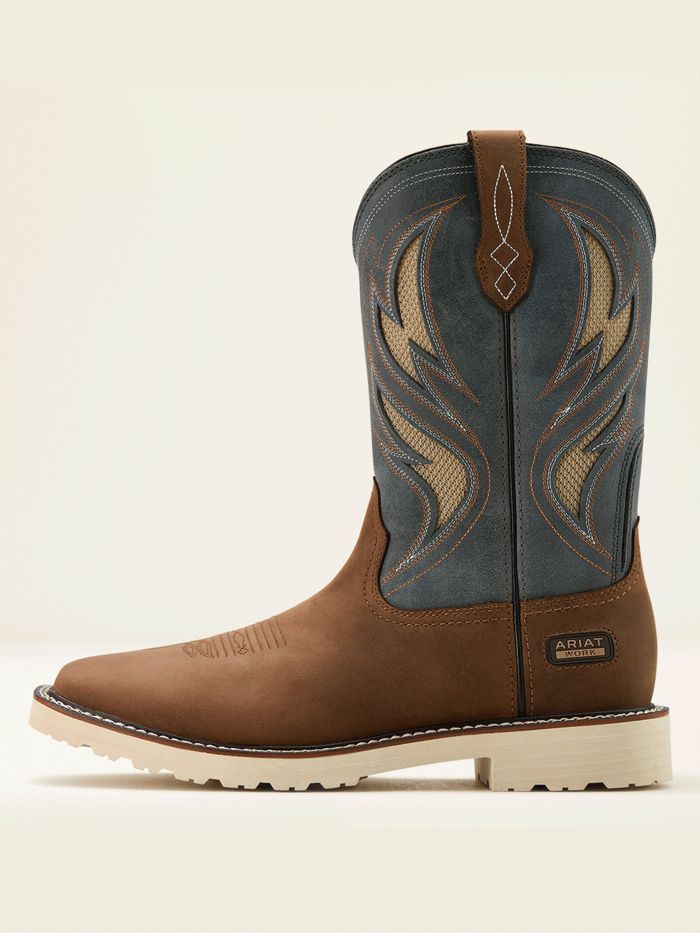Ariat 10061285 Mens Activator VentTEK Wide Square Toe Work Boot Alamo Brown front and side view. If you need any assistance with this item or the purchase of this item please call us at five six one seven four eight eight eight zero one Monday through Saturday 10:00a.m EST to 8:00 p.m EST


