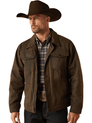 Ariat 10052962 Mens Relentless Longview Waxed Cotton Jacket Dark Brown front. If you need any assistance with this item or the purchase of this item please call us at five six one seven four eight eight eight zero one Monday through Saturday 10:00a.m EST to 8:00 p.m EST
