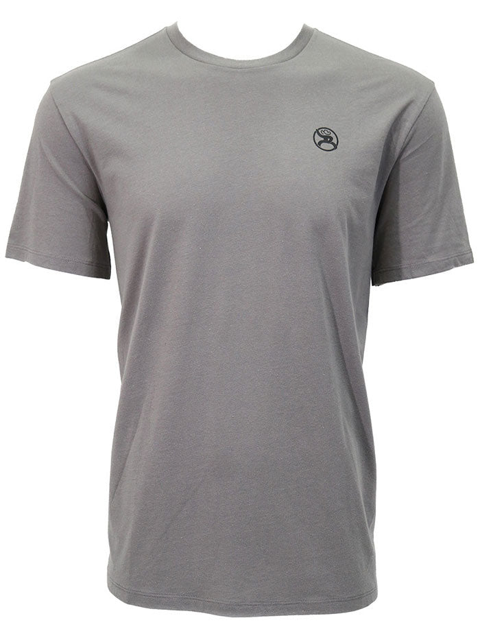 Hooey RT1517DKGY Mens BUCKIN BRONC T-Shirt Steel Grey back view. If you need any assistance with this item or the purchase of this item please call us at five six one seven four eight eight eight zero one Monday through Saturday 10:00a.m EST to 8:00 p.m EST