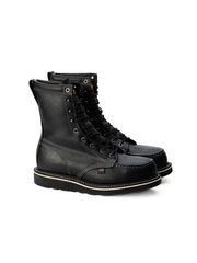 Thorogood 804-6208 Mens Midnight Series Maxwear Wedge Steel Toe Boot Black outter side view. If you need any assistance with this item or the purchase of this item please call us at five six one seven four eight eight eight zero one Monday through Saturday 10:00a.m EST to 8:00 p.m EST