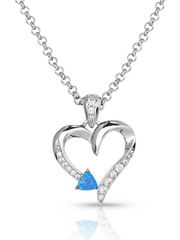 Montana Silversmiths NC5708 Womens Love Everlasting Opal Crystal Necklace Silver front. If you need any assistance with this item or the purchase of this item please call us at five six one seven four eight eight eight zero one Monday through Saturday 10:00a.m EST to 8:00 p.m EST