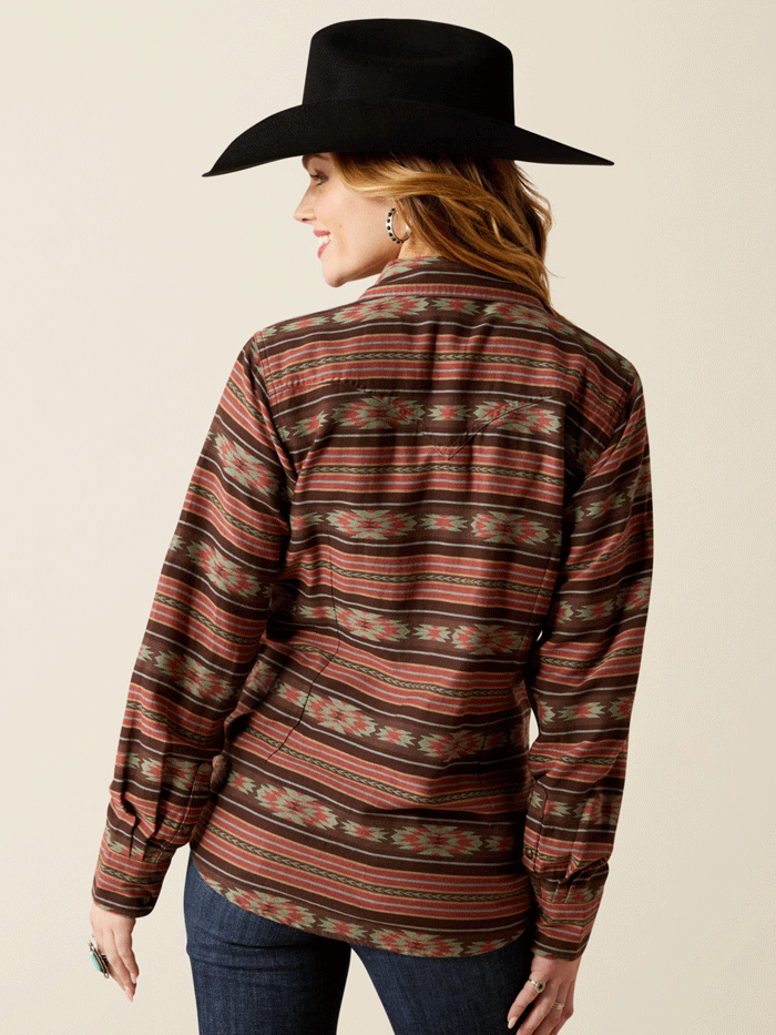 Ariat 10053884 Womens Everyday Western Shirt Soft Silt Serape Print Brown front. If you need any assistance with this item or the purchase of this item please call us at five six one seven four eight eight eight zero one Monday through Saturday 10:00a.m EST to 8:00 p.m EST