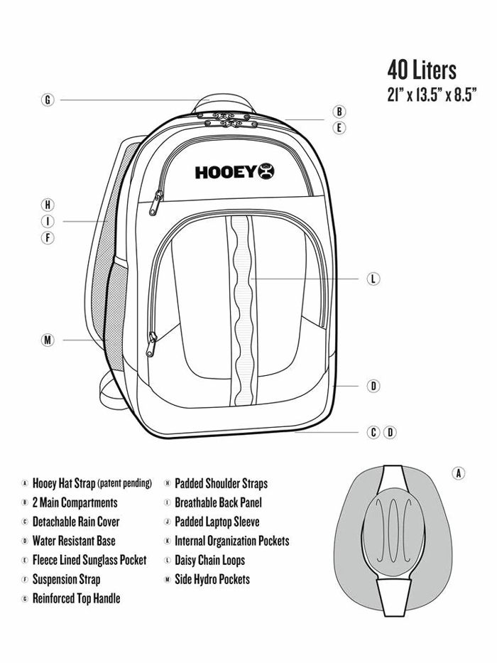 Hooey BP038NV OX Backpack Navy front view. If you need any assistance with this item or the purchase of this item please call us at five six one seven four eight eight eight zero one Monday through Saturday 10:00a.m EST to 8:00 p.m EST